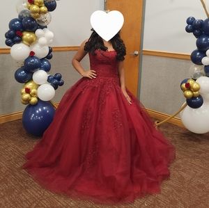 Jovani ball room gown in burgundy